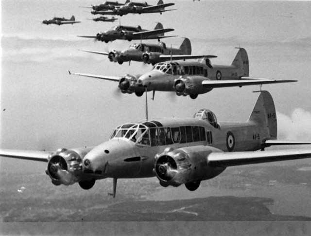 Formation of Anson Mk.Is with A4-5 in front. 
4 Squadron, c.1937, 
via Mike Mirkovic.